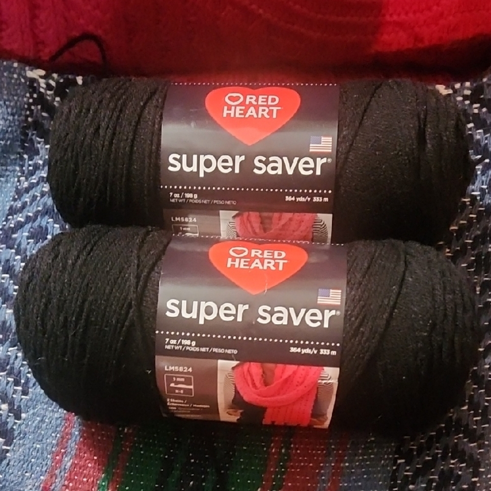 Red Heart Super Saver Black Yarn